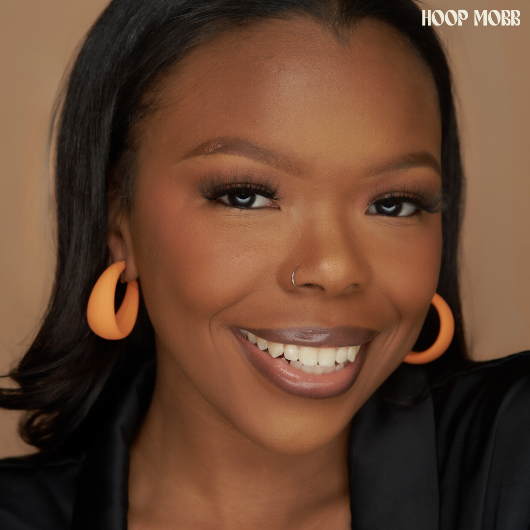 CLAY CLIP ON HOOPS - ORANGE