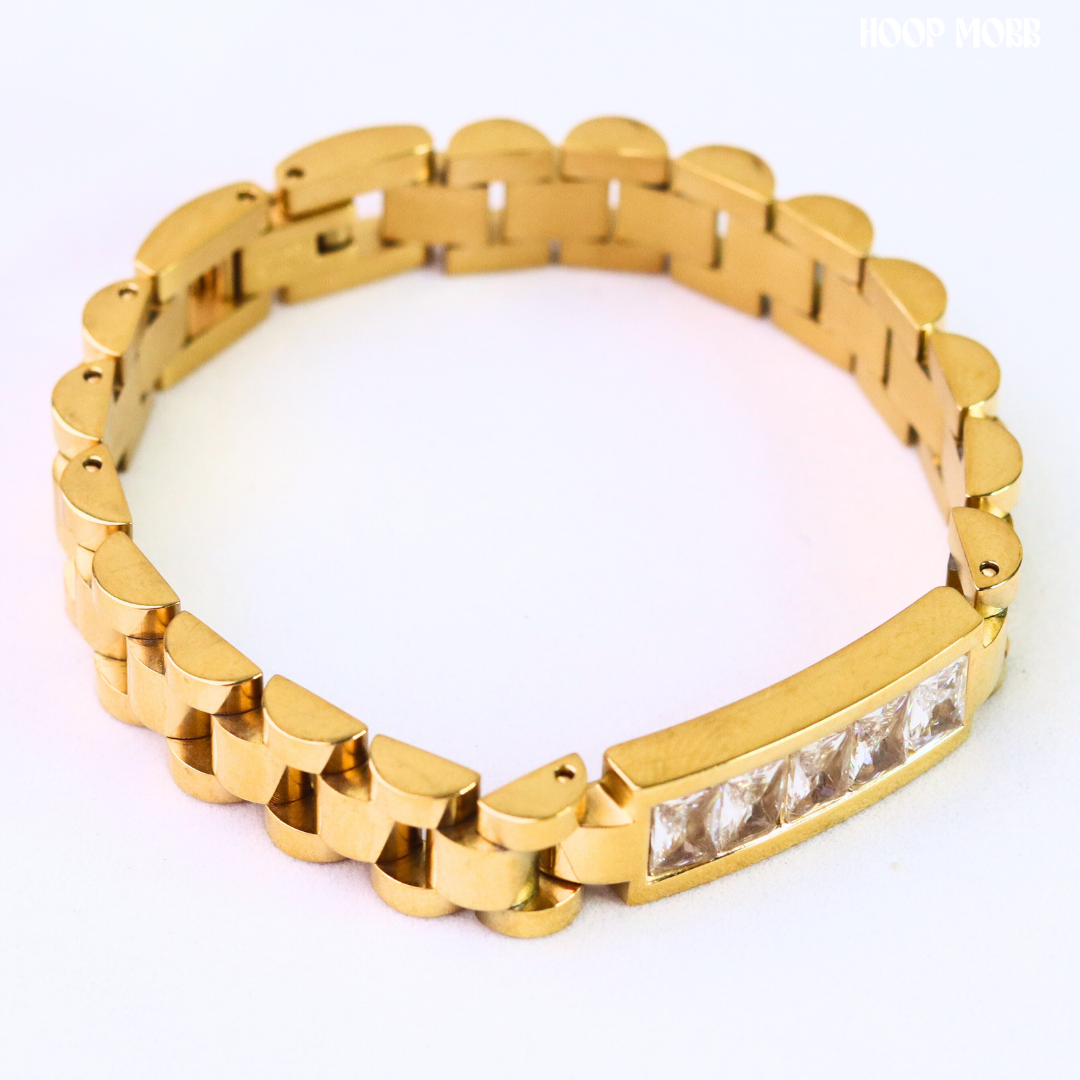 High Class Bracelet - Gold/Silver - 6.5in