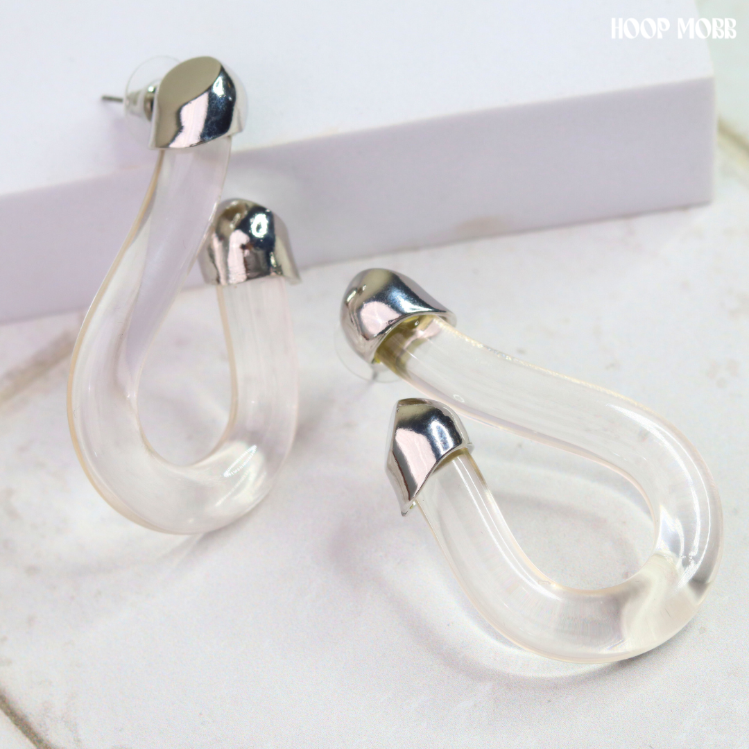 Right Thru Me Earrings - Silver
