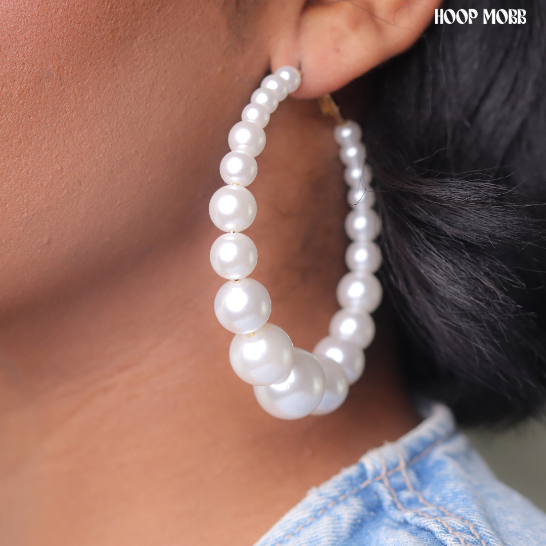 PEARL GIRL HOOPS - PEARL