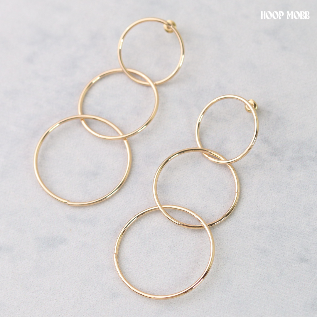 Three's Company Earrings - Gold