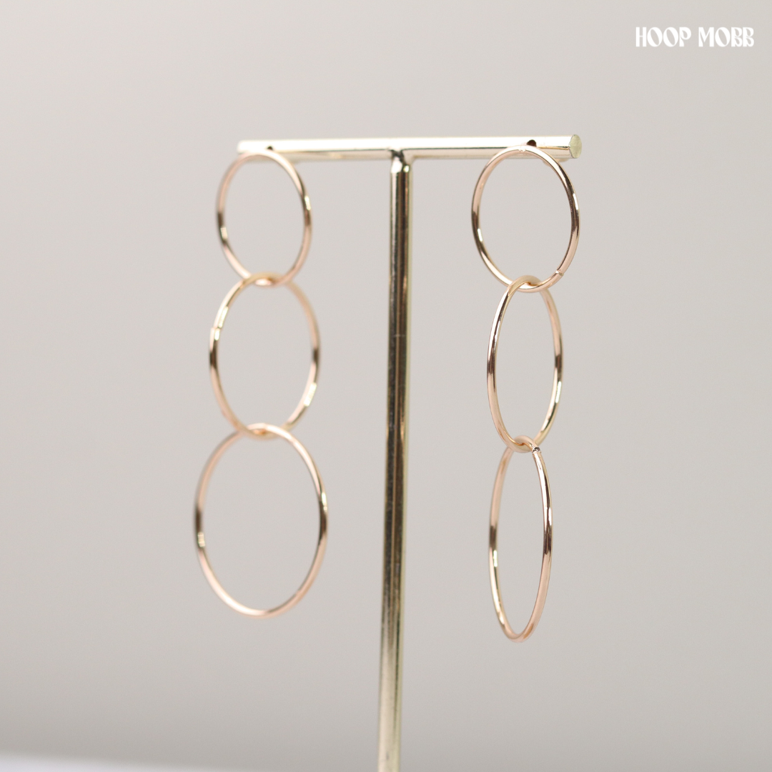 Three's Company Earrings - Gold
