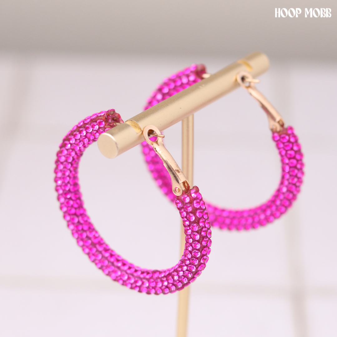 Party Girl Hoops - Hot Pink