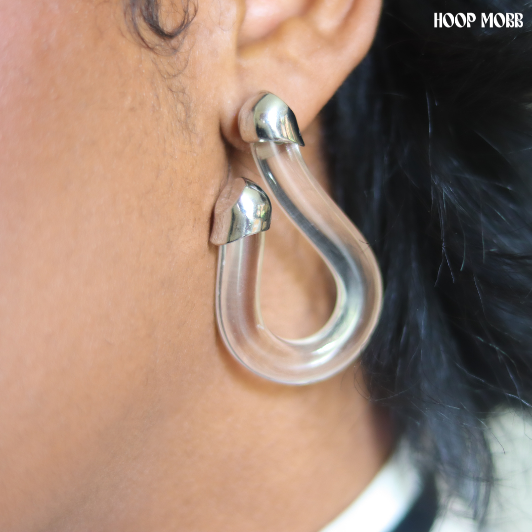 Right Thru Me Earrings - Silver