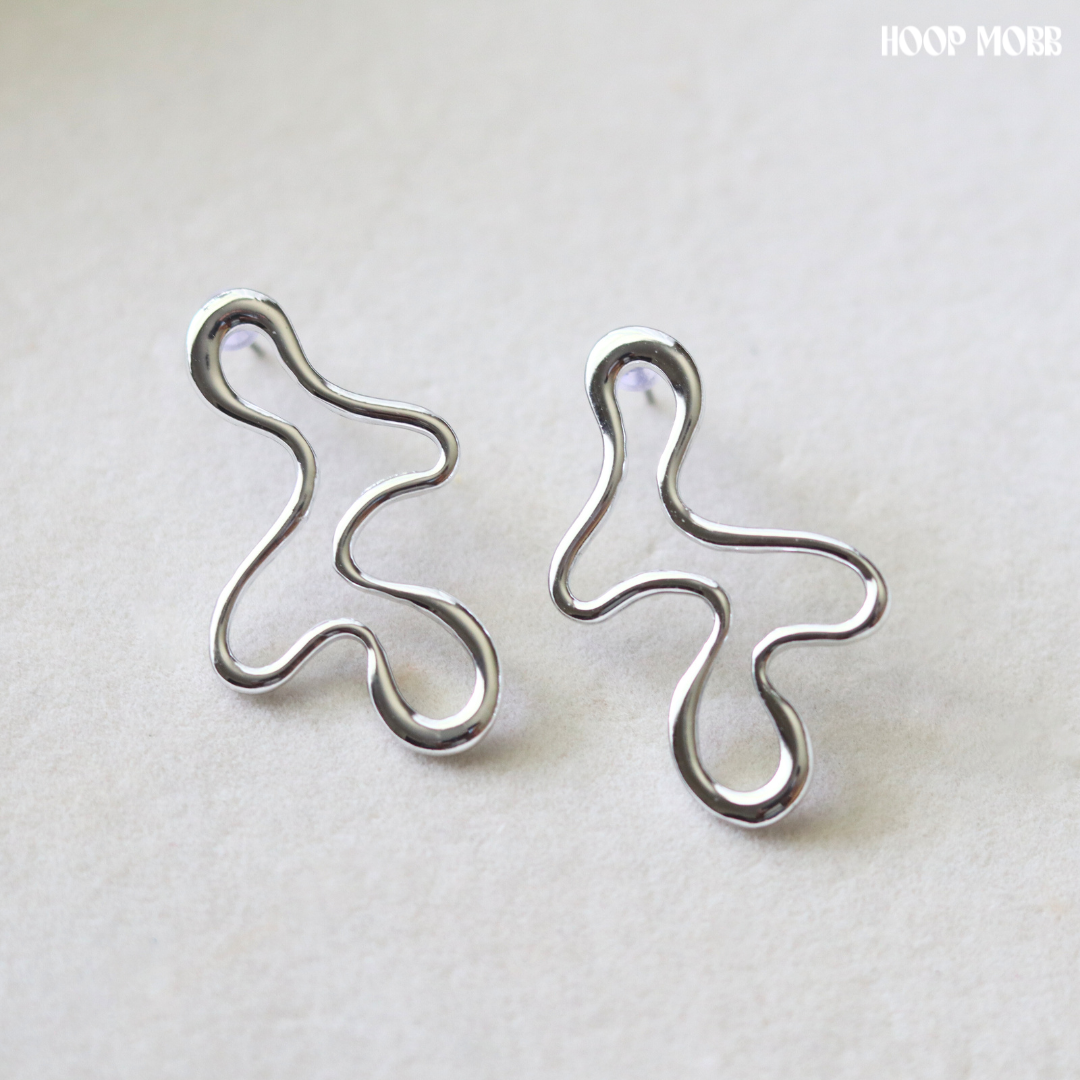 Missing Piece Earrings - Silver