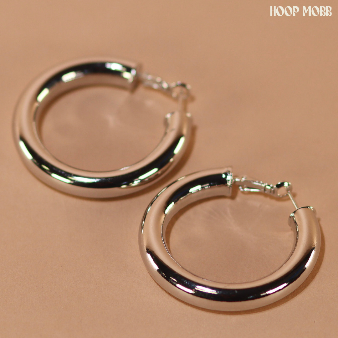 BABY FAT MINI HOOPS - SILVER