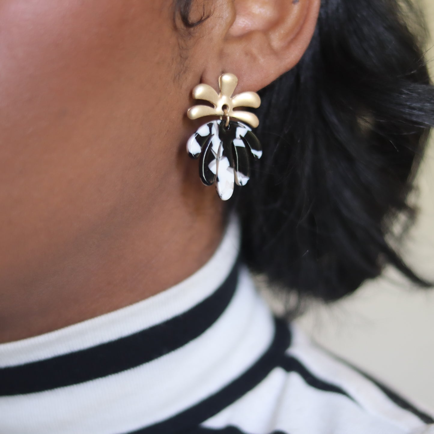 Cancun Mini Earrings - Blk/Wht