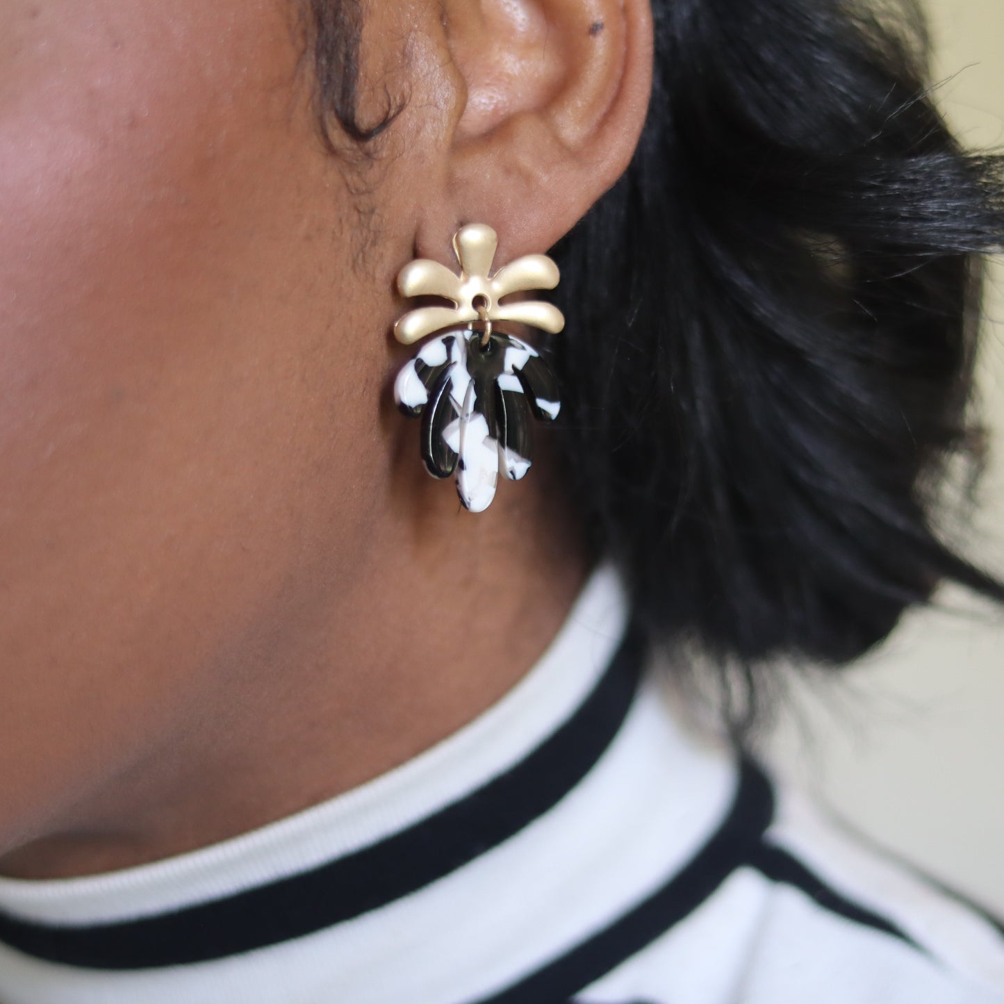 Cancun Mini Earrings - Blk/Wht