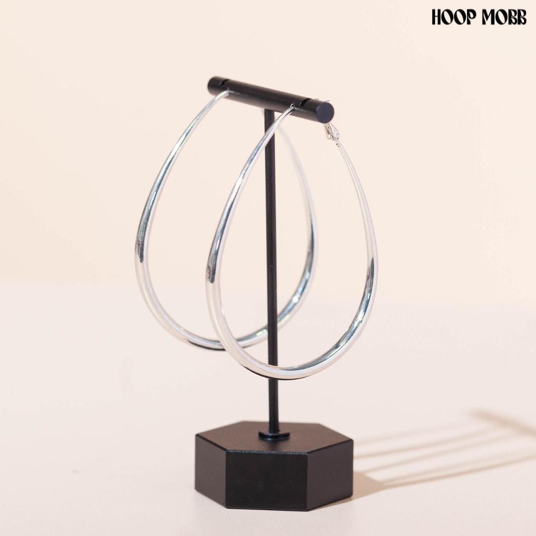 SLICK BOY TEARS HOOPS - SILVER