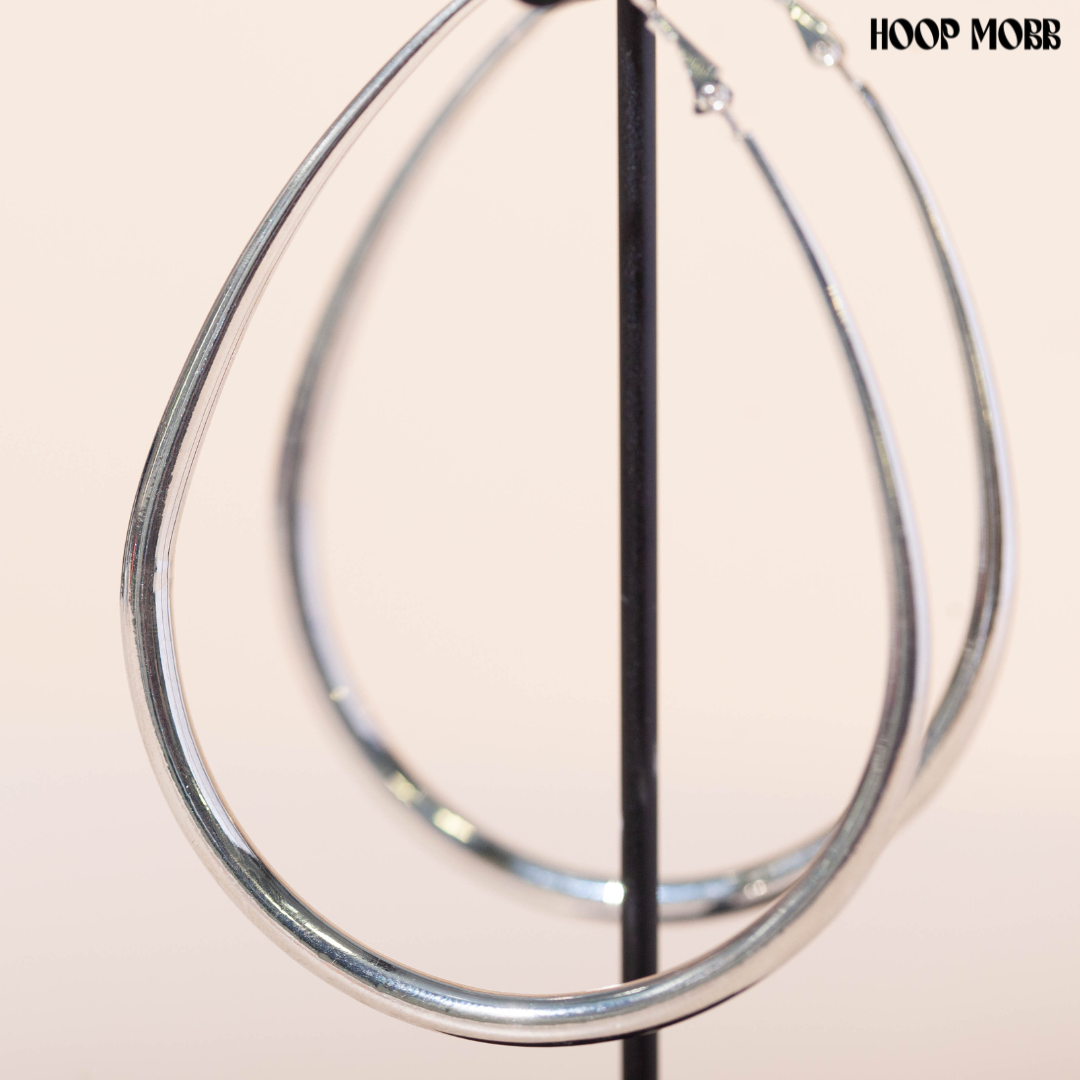 SLICK BOY TEARS HOOPS - SILVER