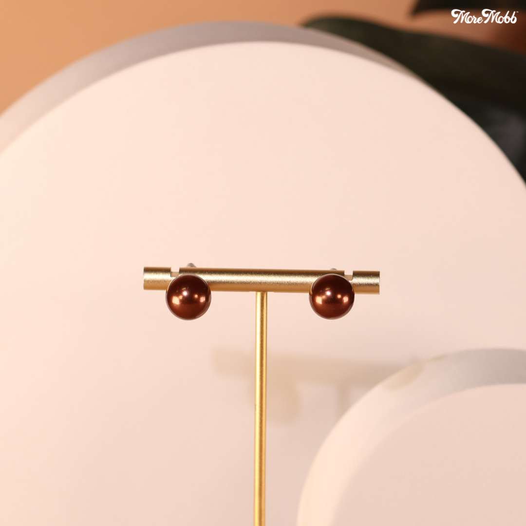 CHOCOLATE PEARL STUDS