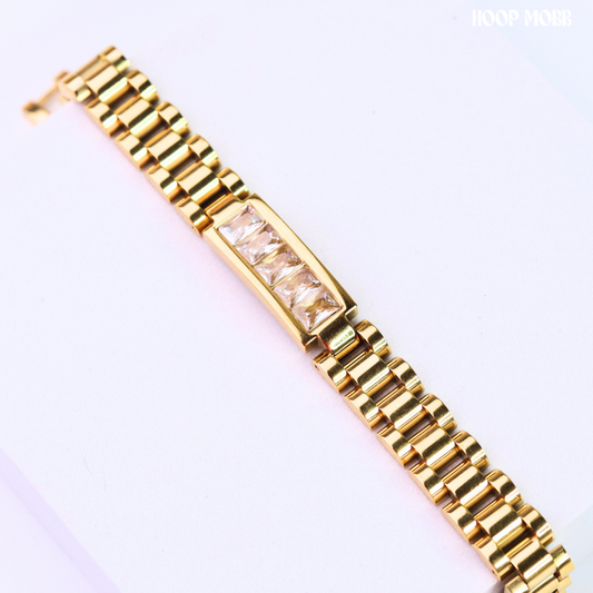 High Class Bracelet - Gold/Silver - 6.5in