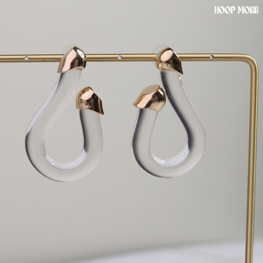 Right Thru Me Earrings - Gold