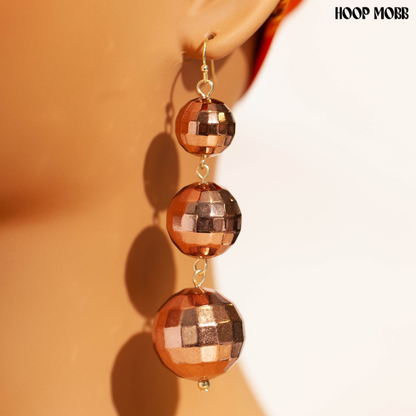 JINGLE BALL EARRINGS - BROWN