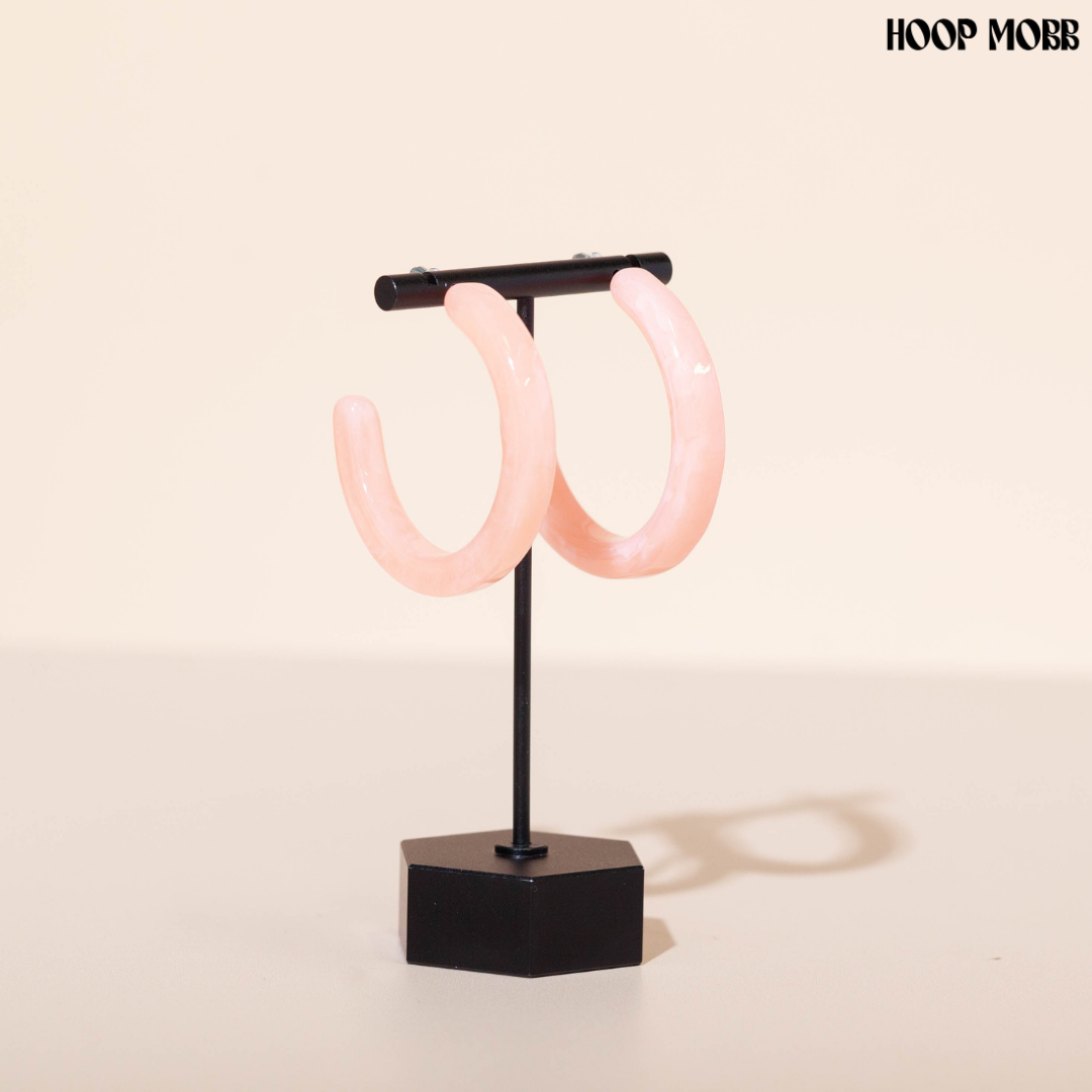 CREAM POP HOOPS - PINK