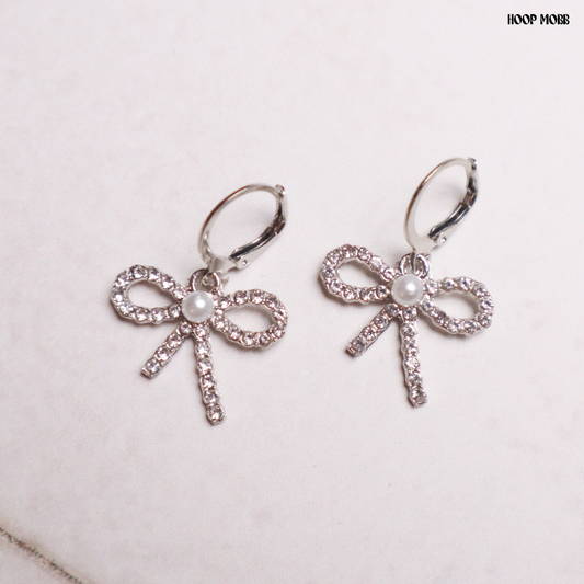 Mini Ribbon Hoops - Silver