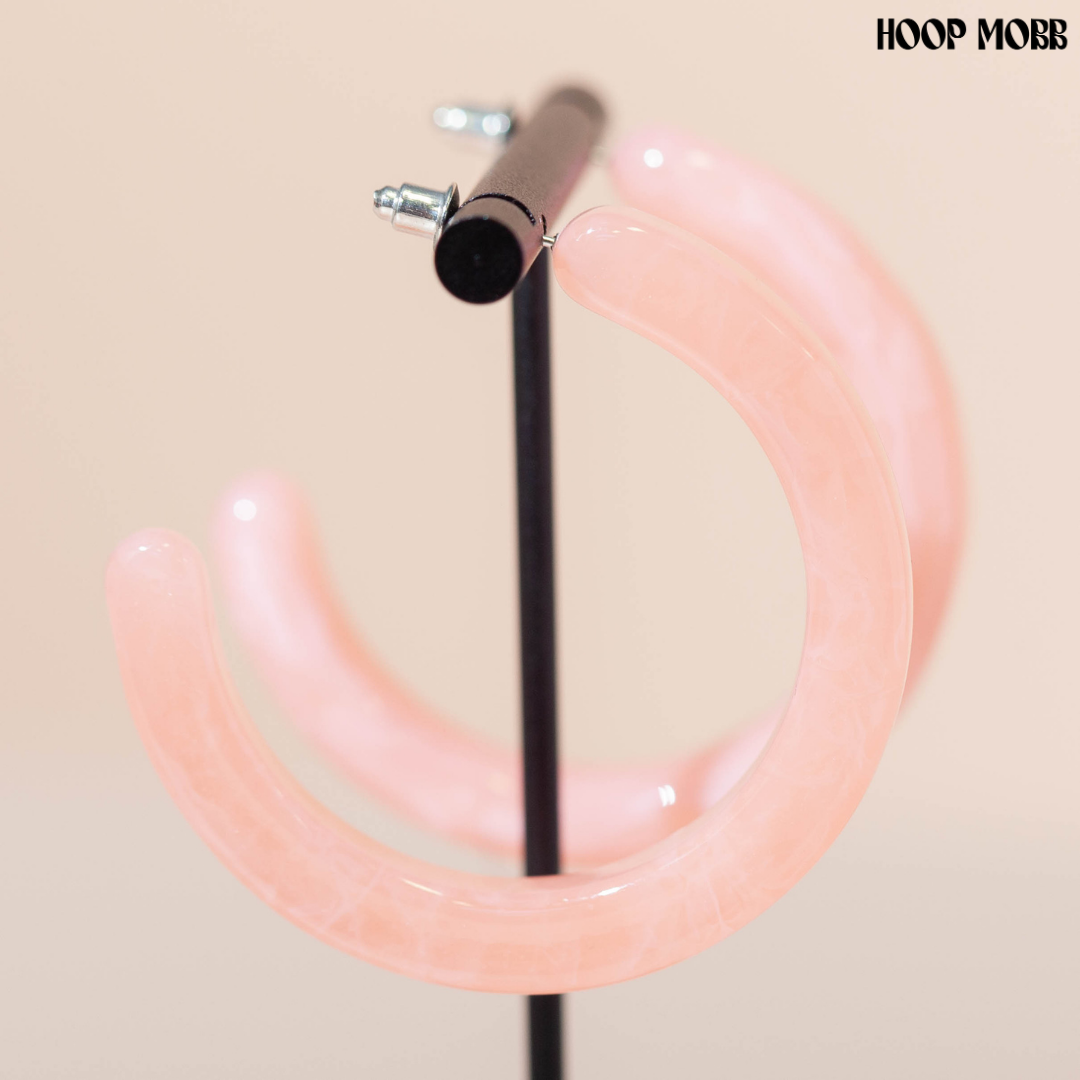 CREAM POP HOOPS - PINK