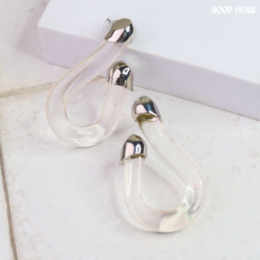 Right Thru Me Earrings - Silver