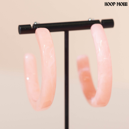 CREAM POP HOOPS - PINK