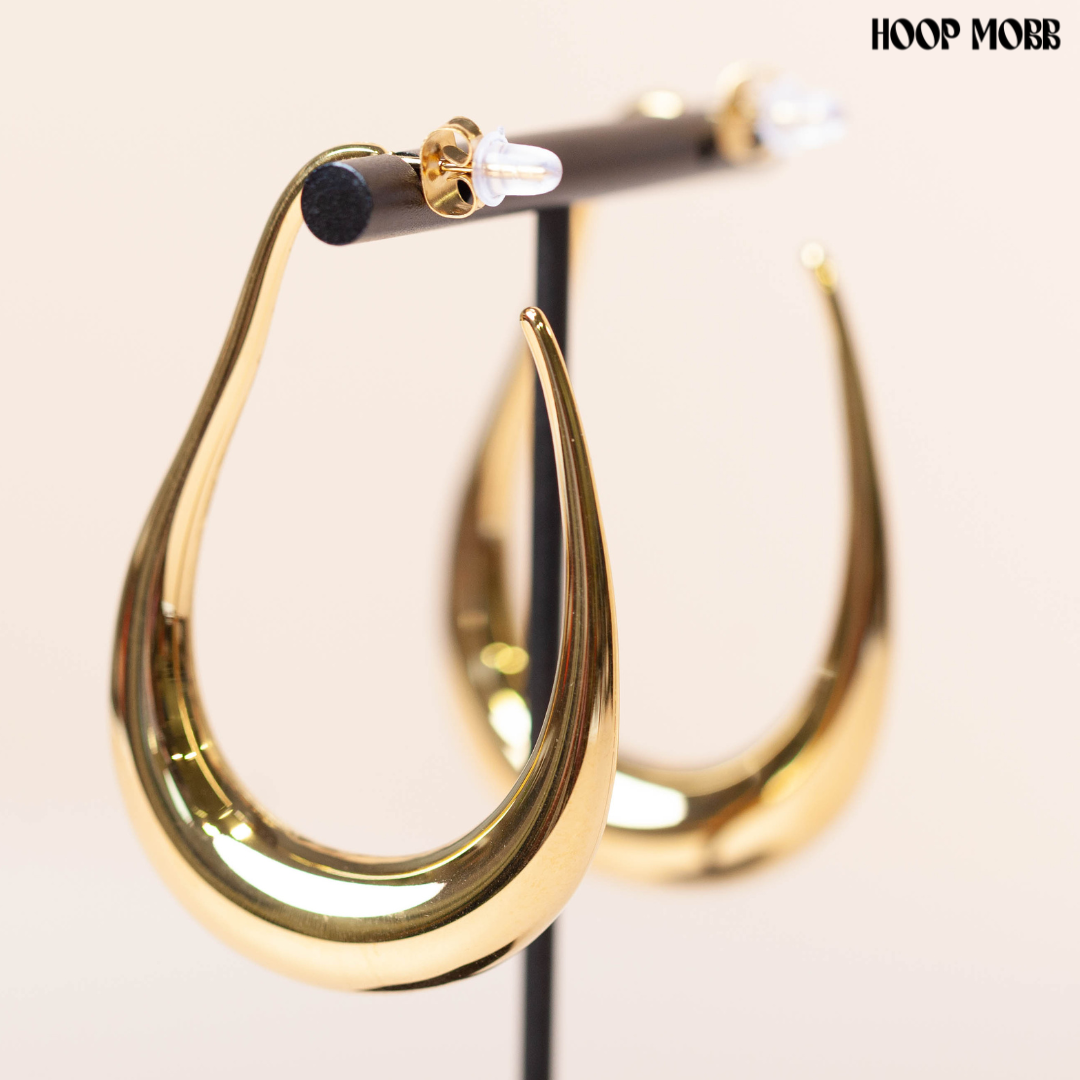 LIQUID DROP HOOPS - GOLD