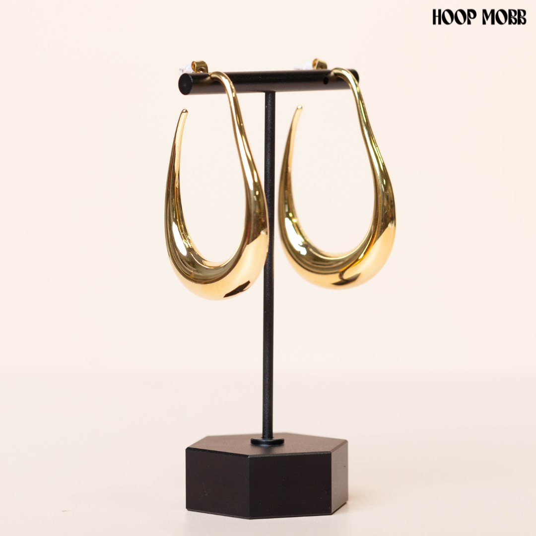 LIQUID DROP HOOPS - GOLD