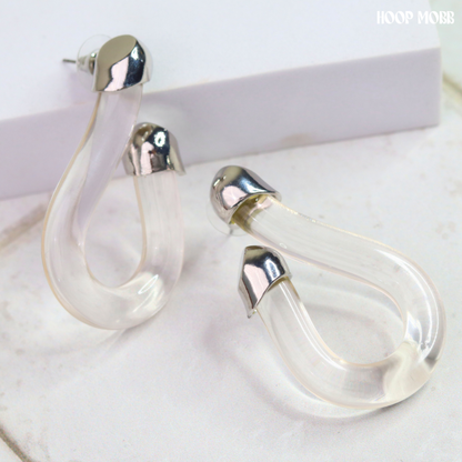 Right Thru Me Earrings - Silver