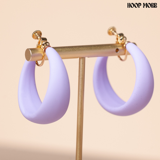 CLAY CLIP ON HOOPS