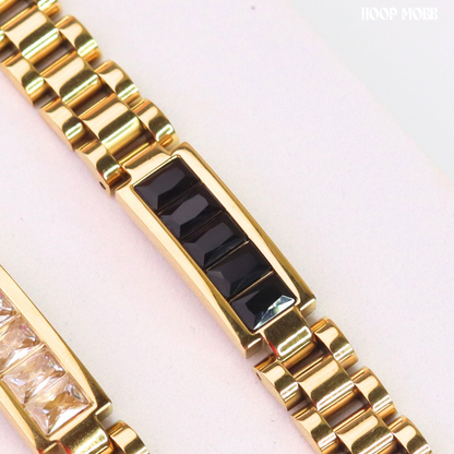 High Class Bracelet - Gold/Black - 6.5in