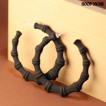 Load image into Gallery viewer, MATTE BAMBOO HOOPS - BLACK
