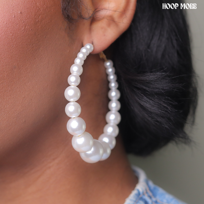 PEARL GIRL HOOPS - PEARL
