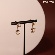 Load image into Gallery viewer, DOUBLE DIAMOND STUDS - CHAMPAGNE