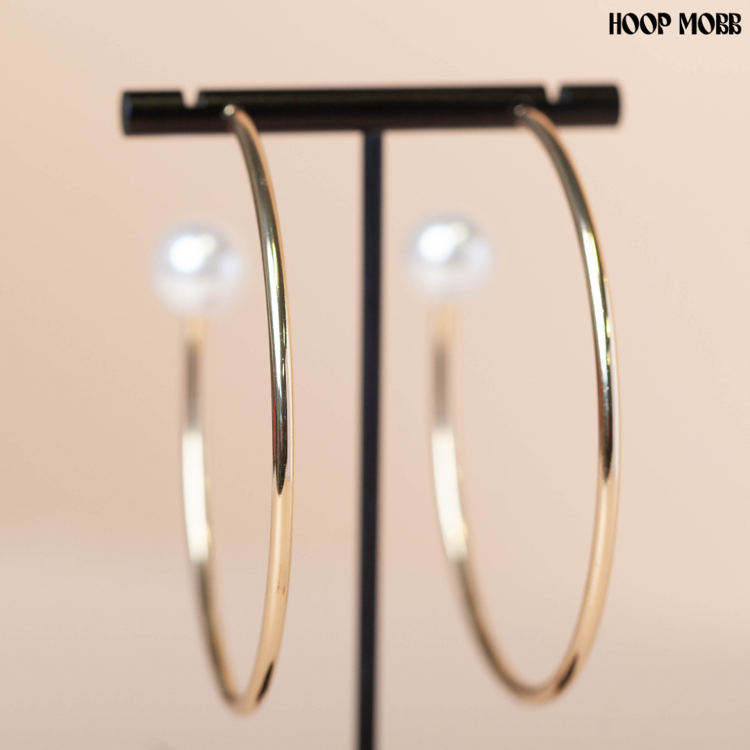 MOTHER OF PEARL HOOPS - GOLD