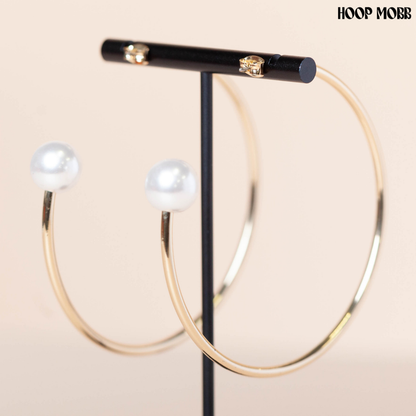 MOTHER OF PEARL HOOPS - GOLD