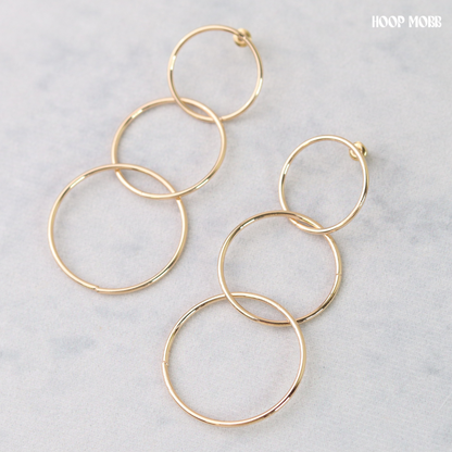 Three's Company Earrings - Gold