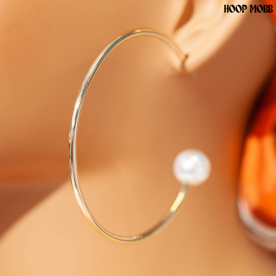 MOTHER OF PEARL HOOPS - GOLD