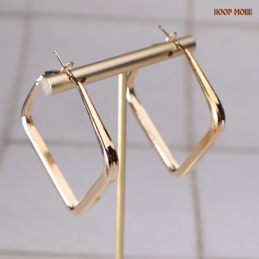 Square Up Hoops - Gold