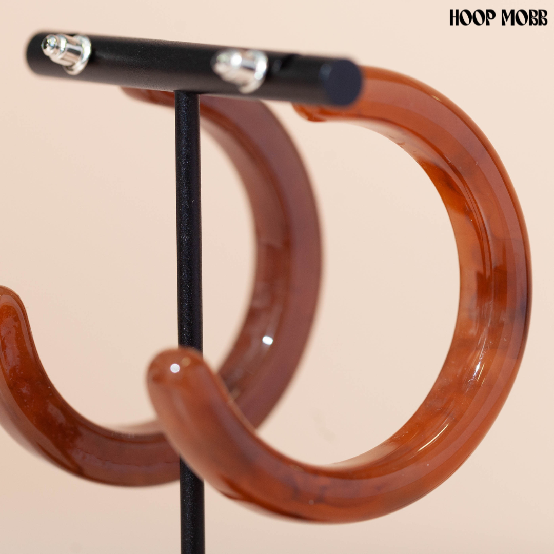 CREAM POP HOOPS - BROWN