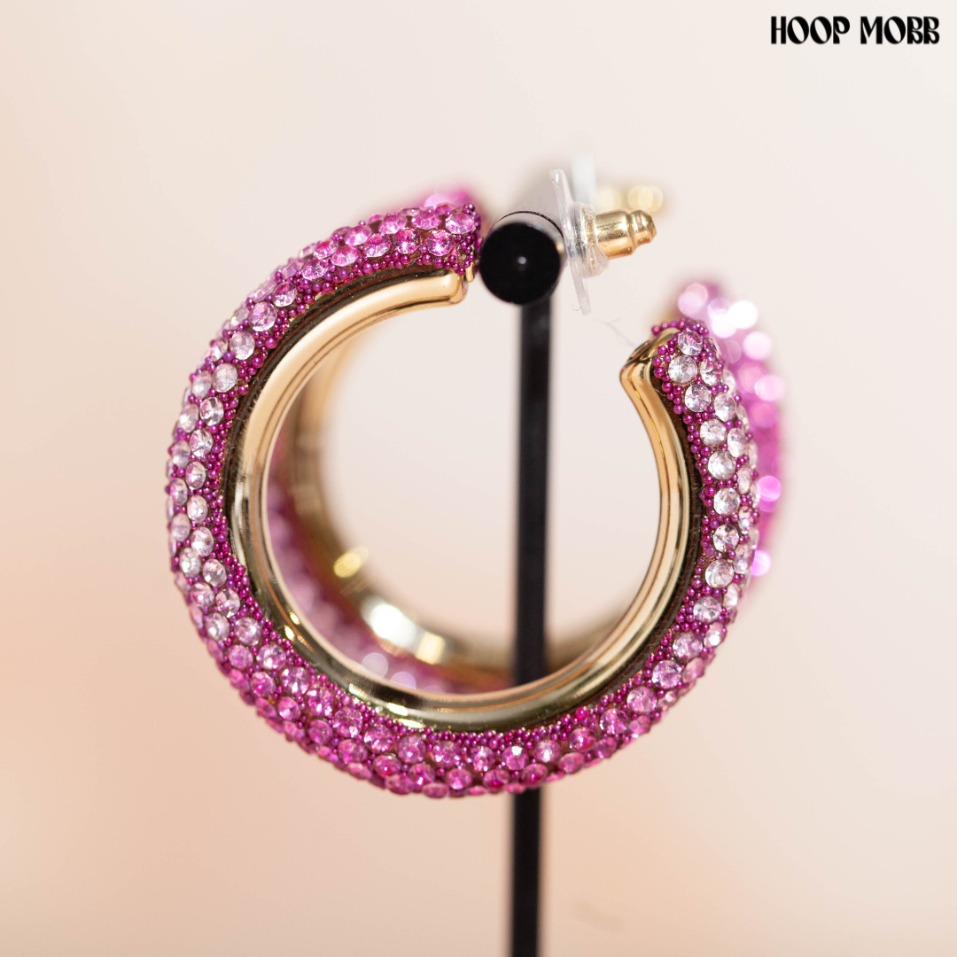 SPARKLE SUPREME HOOPS - PINK