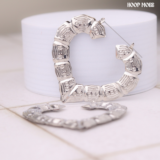 Love Bamboo Hoops - Silver