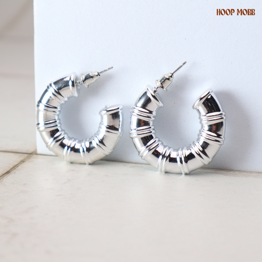 Pipe Down Hoops - Silver