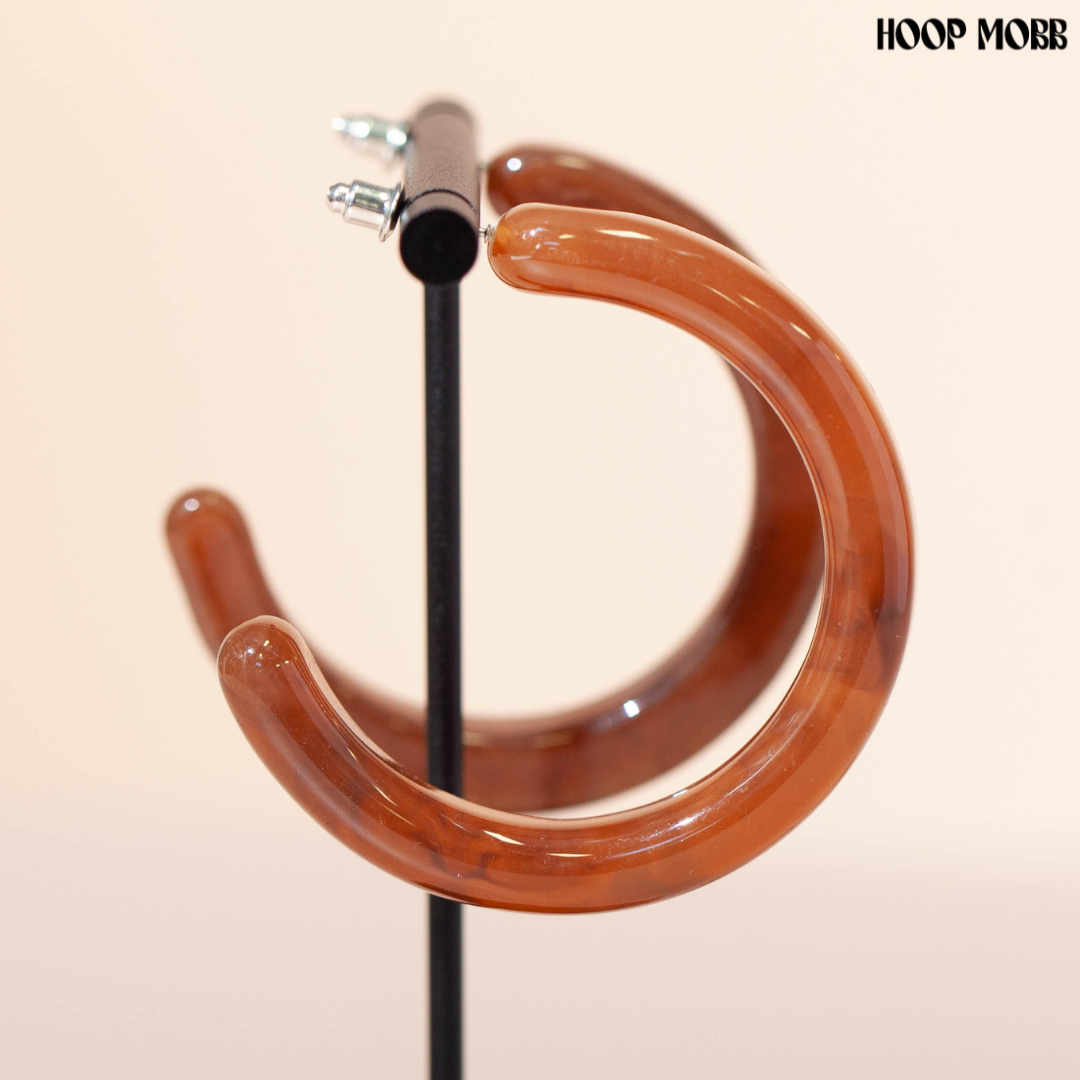 CREAM POP HOOPS - BROWN