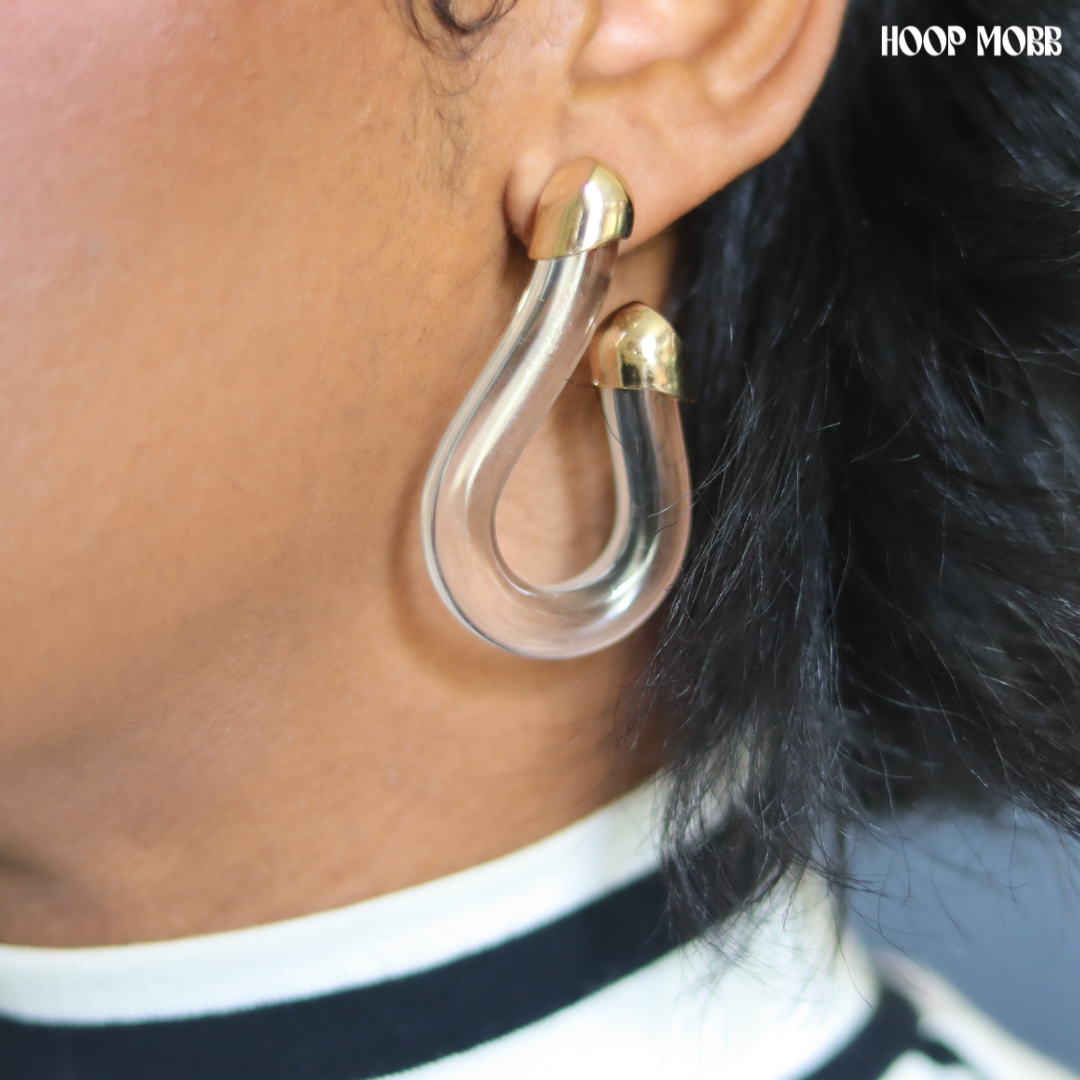 Right Thru Me Earrings - Gold