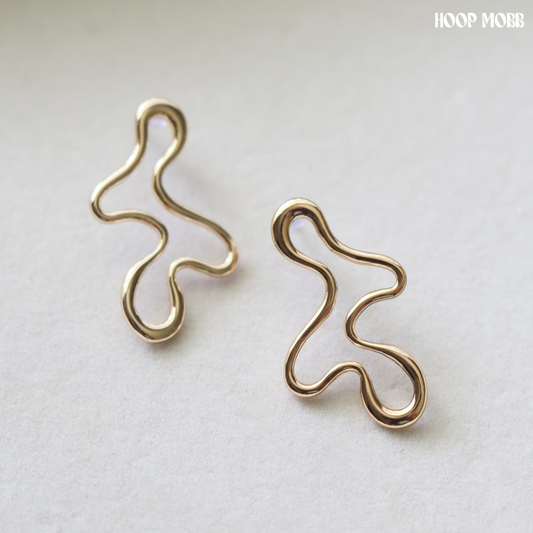 Missing Piece Earrings - Gold