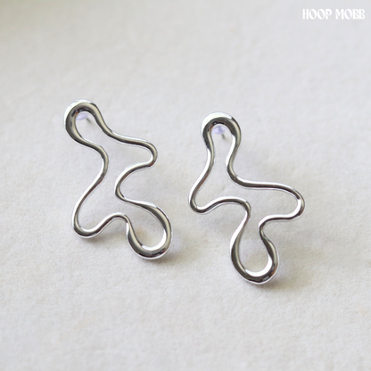 Missing Piece Earrings - Silver