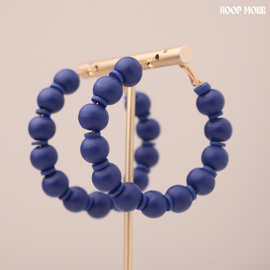Beaddy Bead Hoops - Blue