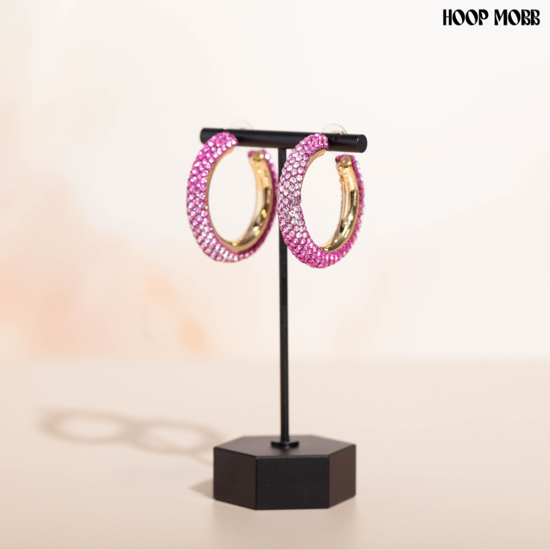 SPARKLE SUPREME HOOPS - PINK