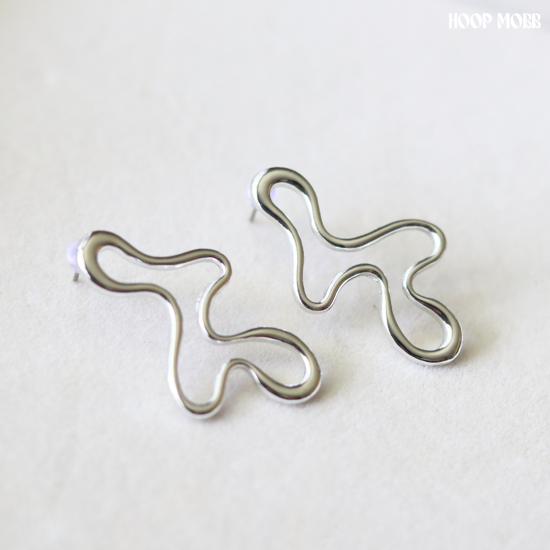 Missing Piece Earrings - Silver