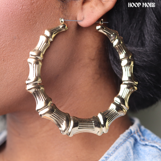 Basic Bamboo Hoops - Gold