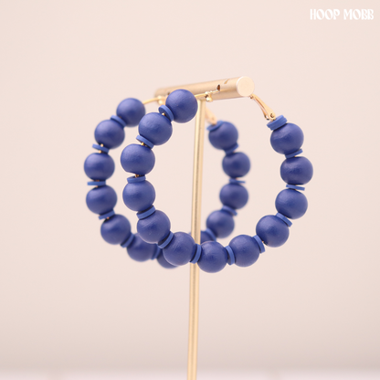 Beaddy Bead Hoops - Blue