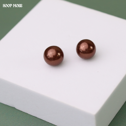 CHOCOLATE PEARL STUDS